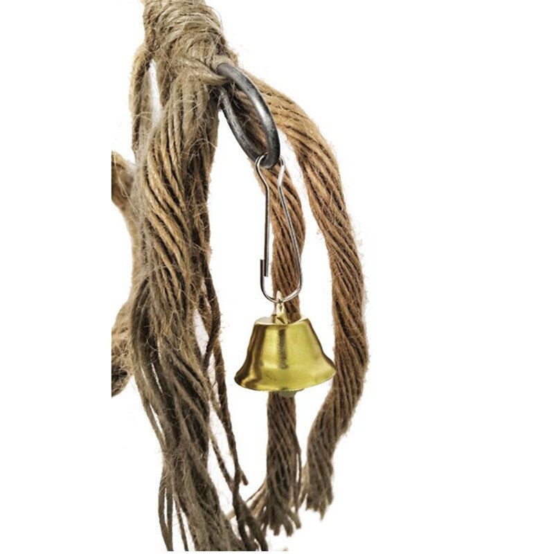 100/150/200 Cm Parrot Toys Pet Standing Rope Bird Cage Decoration Climbing Toy Chewing Rope Parrot Bird Cage Toys Rope Bell