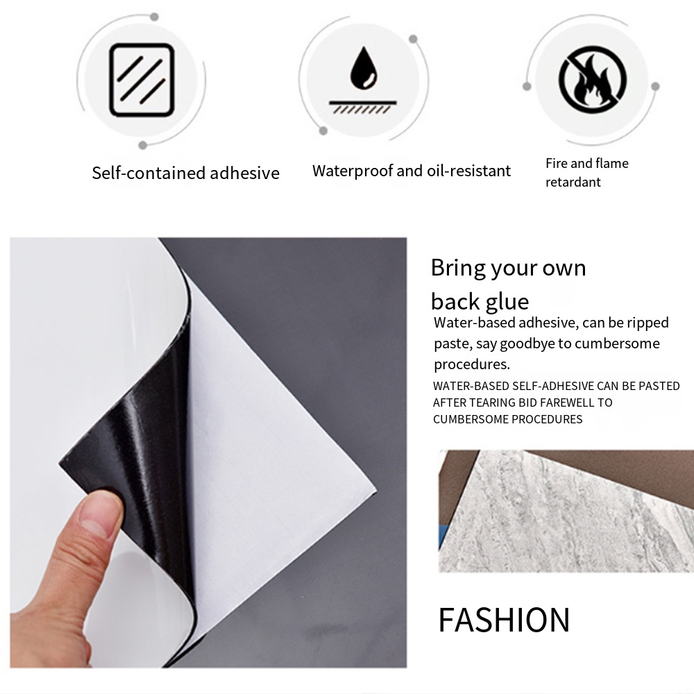 5-20pcs 30x30cm Self-Adhesive Waterproof Wall Stickers Peel Stick PVC Wallpaper Kitchen Bathroom Bedroom Removable Home Decor