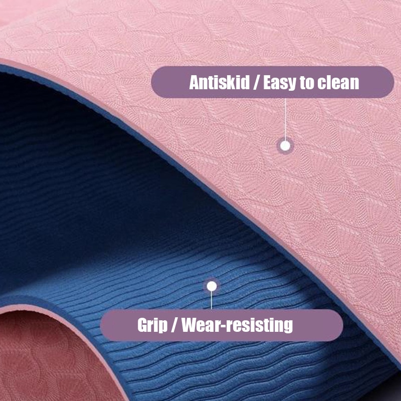 TPE Yoga Mat 6mm For Beginner Non-slip Mat Yoga Sports Exercise Pad With Position Line For Home Fitness Gymnastics Pilates Mats