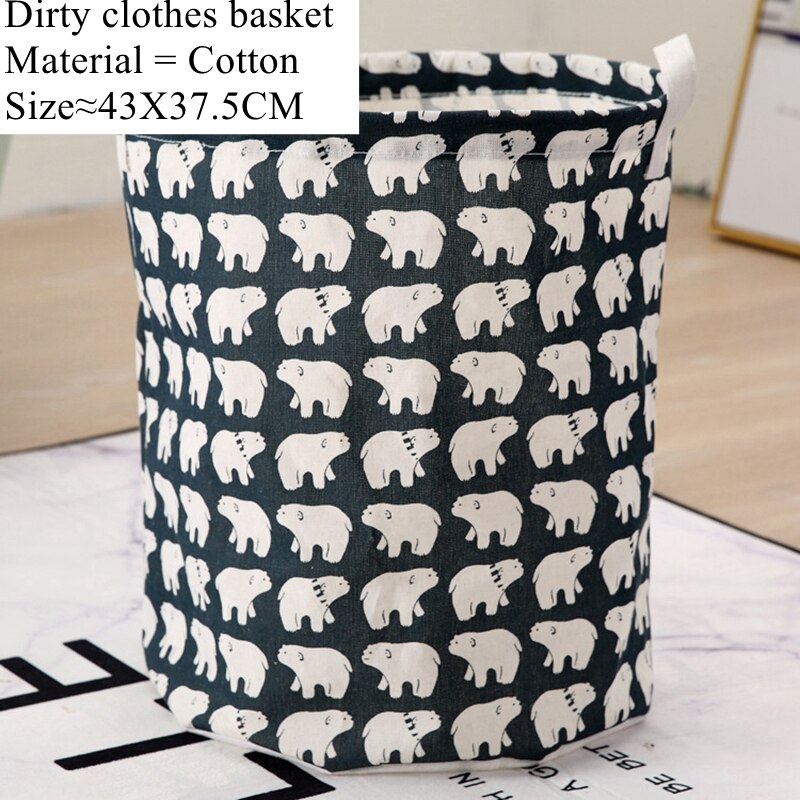 Zerolife – panier à linge pliable 33x35, joli panier de rangement pour linge divers, impression de cosmétiques, coton et lin, organisateur de bureau: 34001