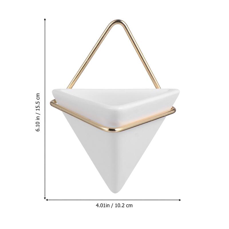Pot de fleurs suspendu au mur, jardinière créative triangulaire en fer, décoration de la maison: White S