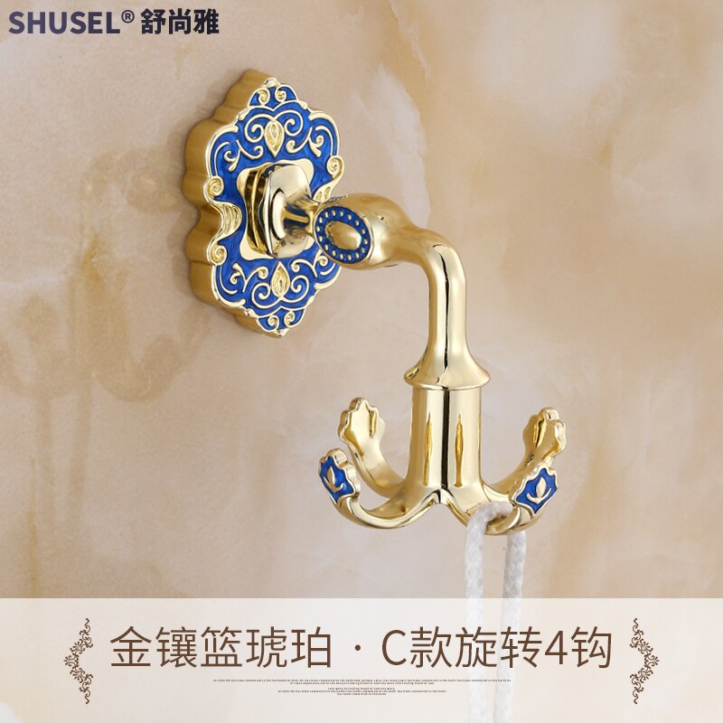 Slaapkamer Beweegbare Kleding Haak Europese Stijl Haak Kledingrek Muur Opknoping Enkele Haak Gouden Antieke Jas Rack Roterende: Type C