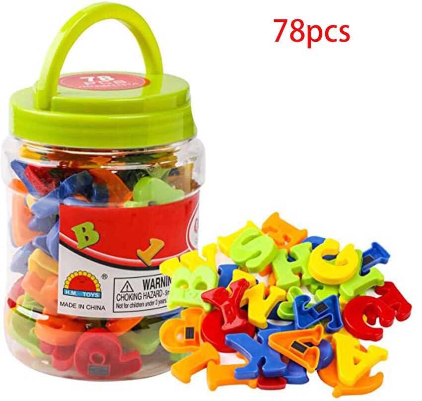Cartoon Animal Fridge Magnets for Kids Children Toys Alphabet Letters Numbers Magnet for Refrigerator Stickers Decor for Kitchen: 78pcs