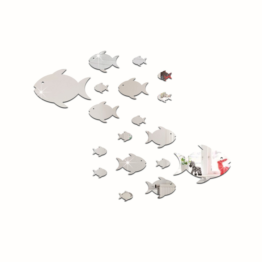 1Set Acrylic Removable Fish Wall Stickers Living Room Bedroom Self-Adhesive Water Resistent Wall Decal Household Wall Decoration: NO. 1