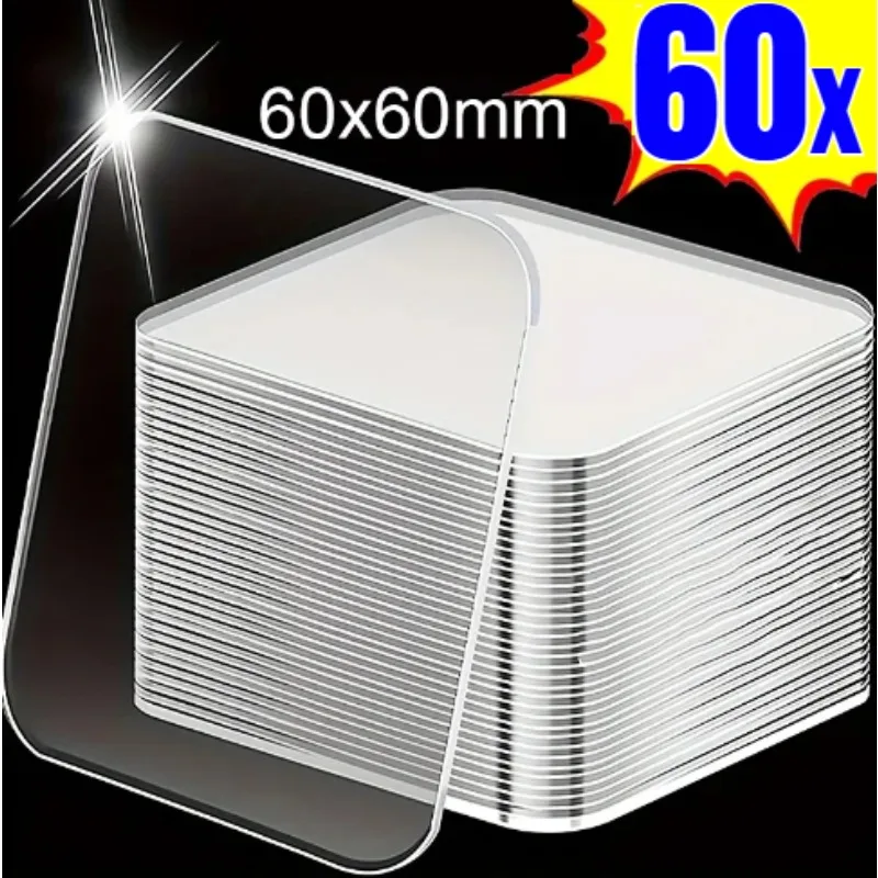 Nastro adesivo biadesivo super resistente 6 * 6 cm Toppa per adesivi murali nano quadrati trasparenti per nastri impermeabili senza cuciture domestici