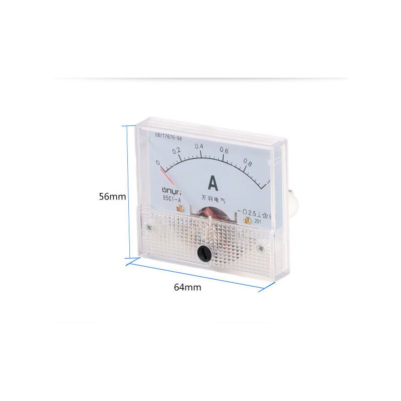 85C1 Ammeter dc Analog Meter Panel Pointer Type 1A 2A 3A 5A 10A 20A 30A mA μA AMP Gauge Current Mechanical Ammeters with Shunt