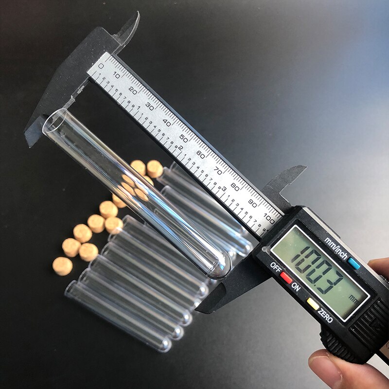20PCS 12x100mm Clear Plastic Test Tube,School Supplies Lab Equipments Round Bottom Tube Vial with Cap，Wedding Favor Tube