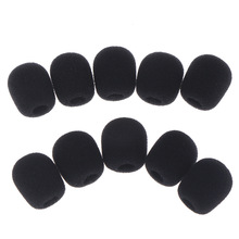 10Pcs Headset Vervanging Foam Microfoon Cover Telefoon Headset Mic Cover Microfoon Voorruit Windshied Headset Foam 25*8Mm