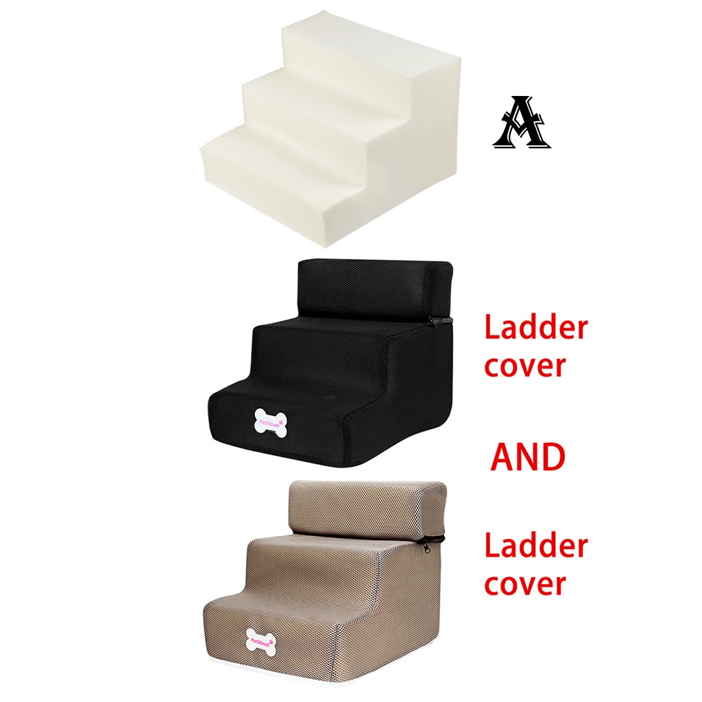 Cama de escaleras para escaleras 3 escalera Casa de perro cama para gato, perro pasos de malla plegable desmontable para mascotas gato cama rampa para perros cachorro suministros: A