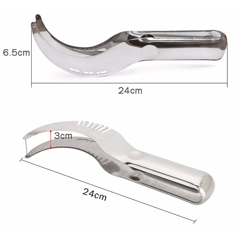 Qualitied 410 Stainless Steel Melon Cutter Slicer Watermelon Scoop Corer Slicer Fruit Melon Knife Kitchen Tools