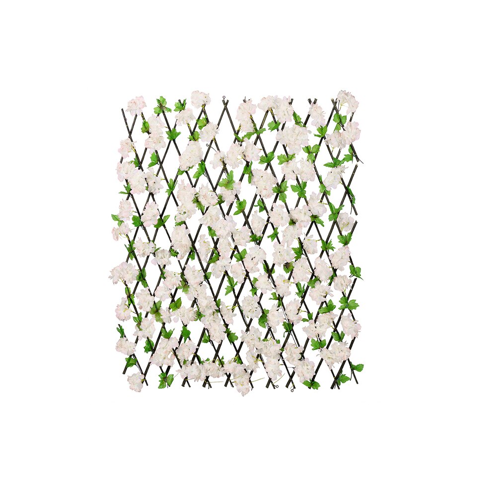 Indoor Home Trellis Privacy Screen Expandable Fence Garden Screening Greenhouse Gate Artificial Flower Leaves Balconies