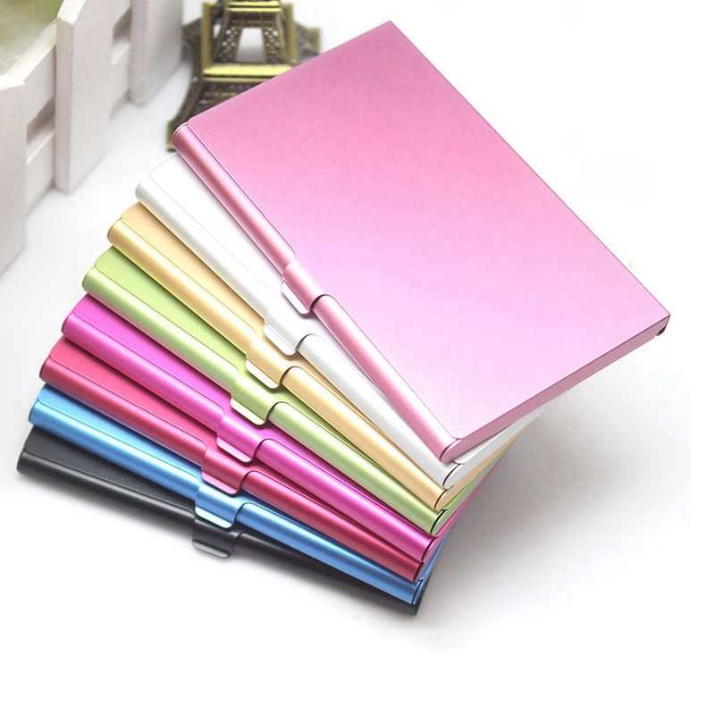 Casual Business Card Case Stainless Steel Aluminum Holder Metal Box Cover Credit Men Business Card Holder Metal Wallet