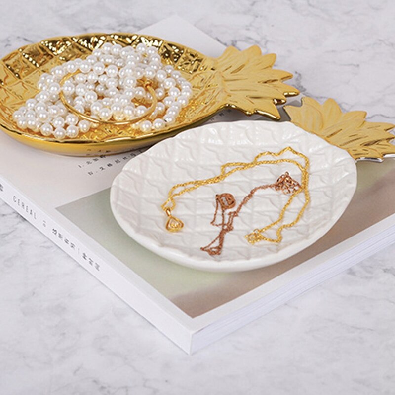 ananas di Stoccaggio in Ceramica Vassoio ananas Gioielli pallet Cibo pallet di Frutta Secca Piatto di Casa Decorazione Piatto bianco