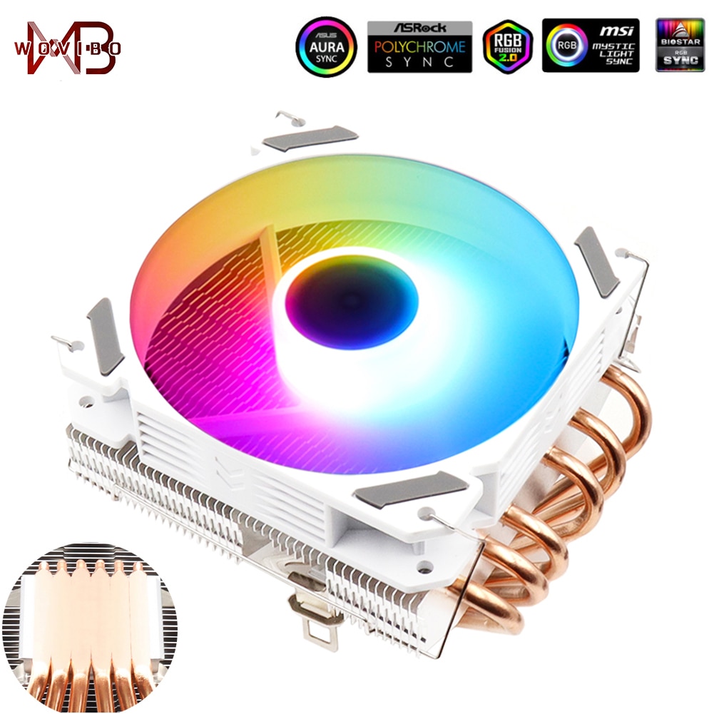 Cpu ventilator blæser rgb argb pwm 4 pin intel lga 1150 1151 1155 1156 1200 1366 x79 x99 amd  am3 am4 køler køler radiator