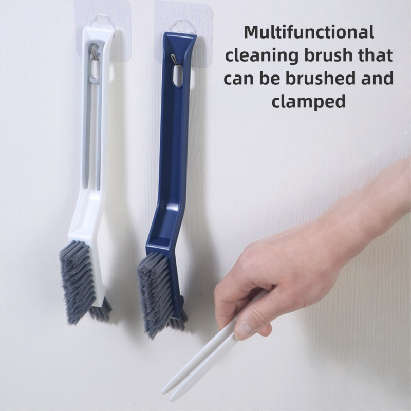 Escova multiuso para limpeza de lacunas de piso de azulejo de banheiro, ranhura de janela, escova de limpeza manual, ferramenta de cozinha de canto de parede doméstica