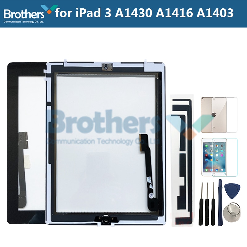 9.7 For iPad 3 A1416 A1430 A1403 Touch Screen Digitizer Sensor Glass Panel Tablet Replacement For iPad 3 Screen With Home Button