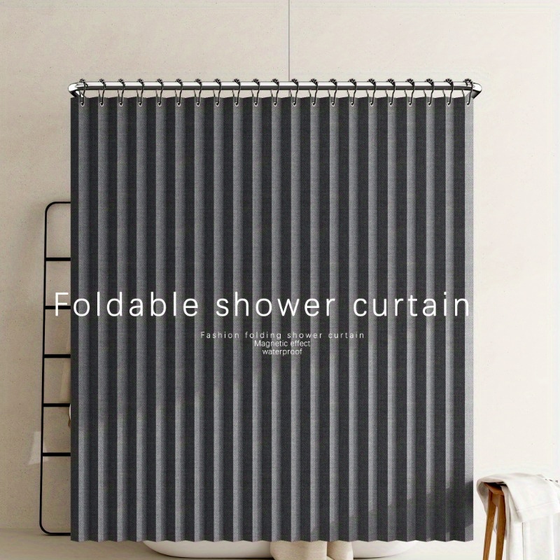 A Bohemian shower curtain, bathroom decoration, magnetic attraction effect, folding storage, privacy partition, waterproof