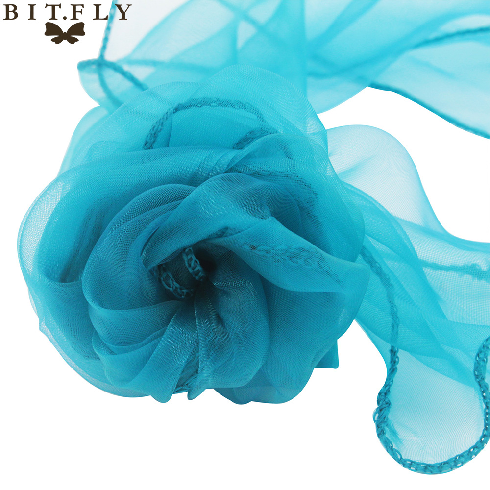 18cm*275cm Wedding and events Organza Chair Sashes Bow chair Covers for Christmas Party Banquet Decorations Home Textiles gold: teal blue