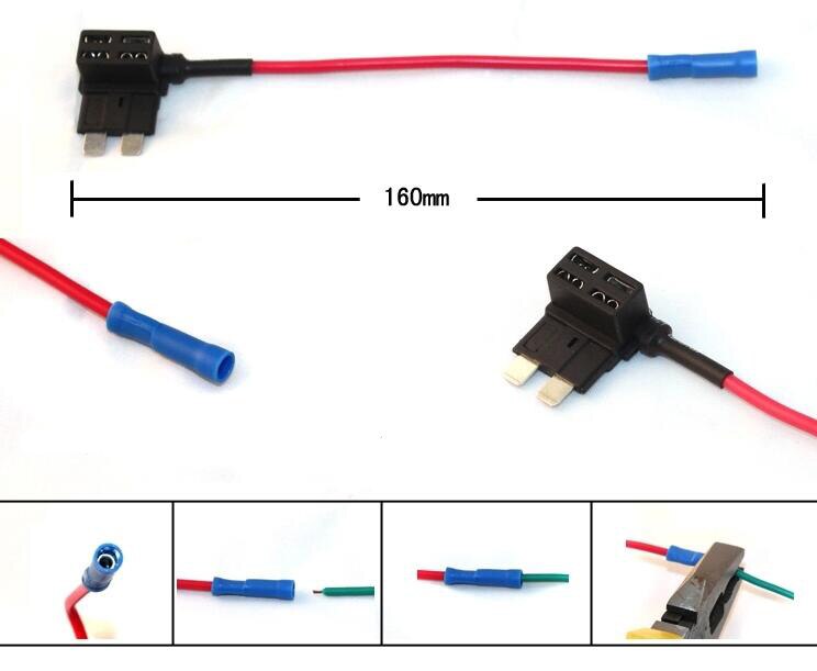 M/S/Mini size Fuse Adapter tap Dual Adapter Holder For Car Auto Truck 5/7.5/10/15/20A fuse+terminal