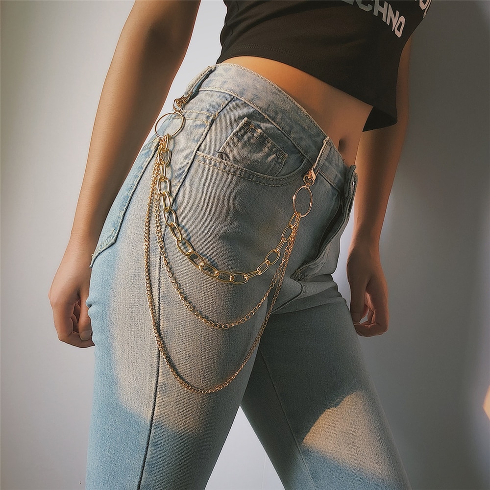 Punk Schlüsselanhänger Brieftasche Kette Lange Hosen Schlüssel Ketten Männer Frau Lange Hosen Gürtel Schlüssel Ketten Unisex HipHop Schmuck