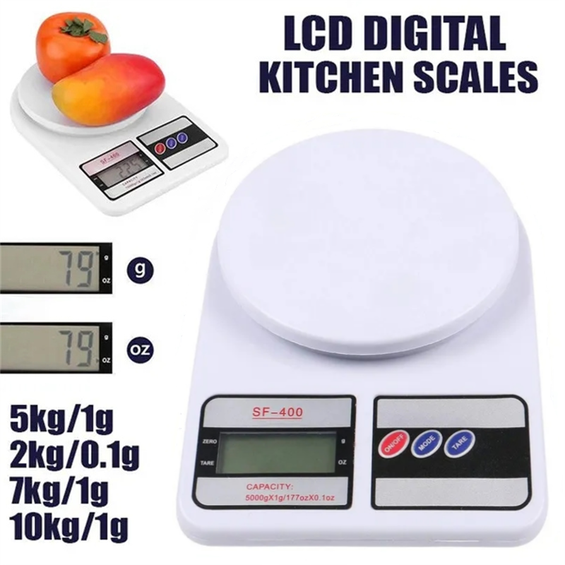 5 kg/7 kg/10 kg LCD-Display Digitale Küchenwaage 1 g Hochpräzise elektronische Lebensmittelwaage zum Kochen Backen Wiegen Messwaage
