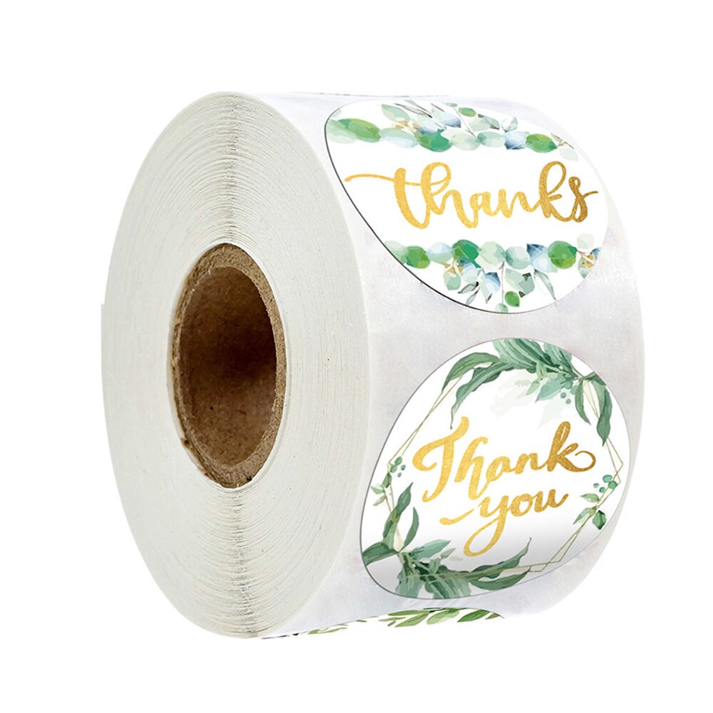 100-500pcs Thank You Round Sticker Scrapbook Envelope Seal Sticker Flower Decoration Stationery Label Stickers: QY910-500pcs