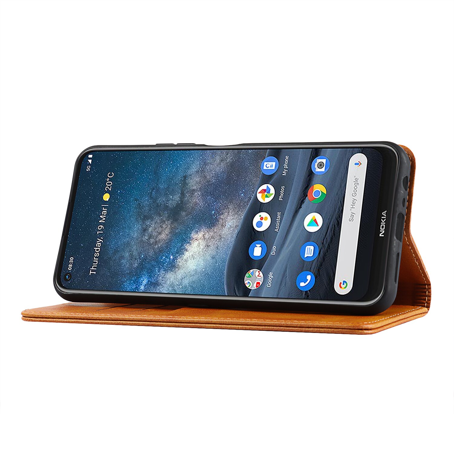 Premium skórzany futerał na telefon Nokia 8 V 5G UW / 8.3 5G etui z klapką etui na karty magnetyczne przyciąganie okładka portfel biznes