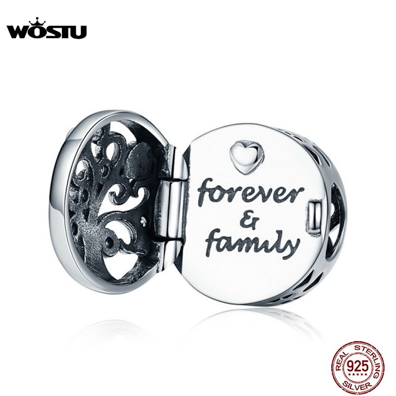 WOSTU na zawsze Famliy otwarte koraliki 925 szterling Silve urok drzewo życia dopasowanie oryginalna bransoletka wisiorek kobiety luksusowe biżuteria CQC1259