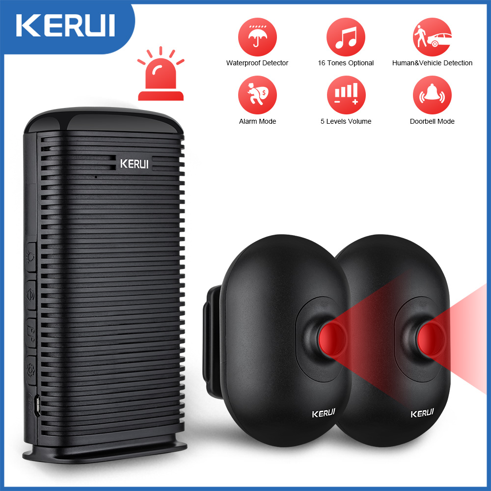 KERUI DW9 Garage Alarm Draadloze oprit Welkom Inbraakalarm Waterdichte Outdoor PIR Bewegingssensor Detector Beveiliging