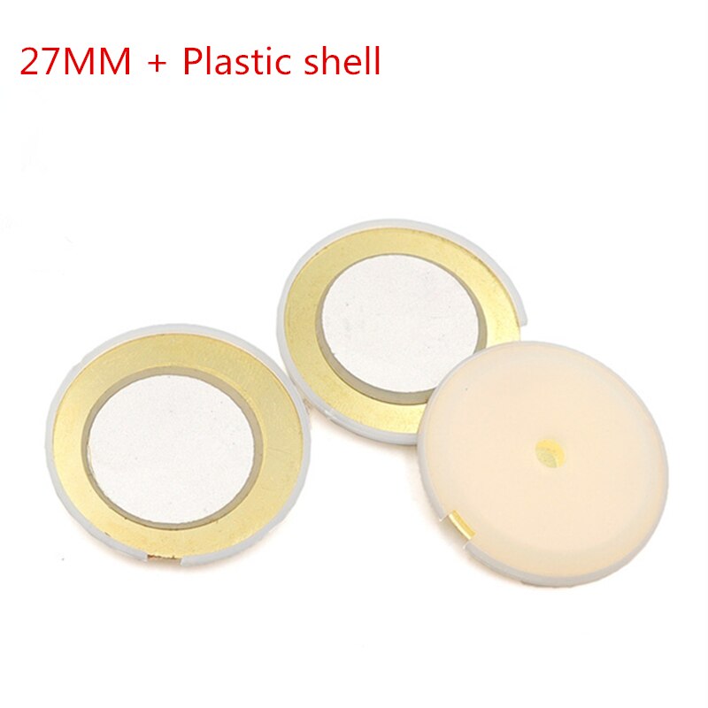 10 stk / lot 27mm piezoelektrisk piezo keramisk plade keramik 18mm piezo til summer højttaler + plastskal: Default Title