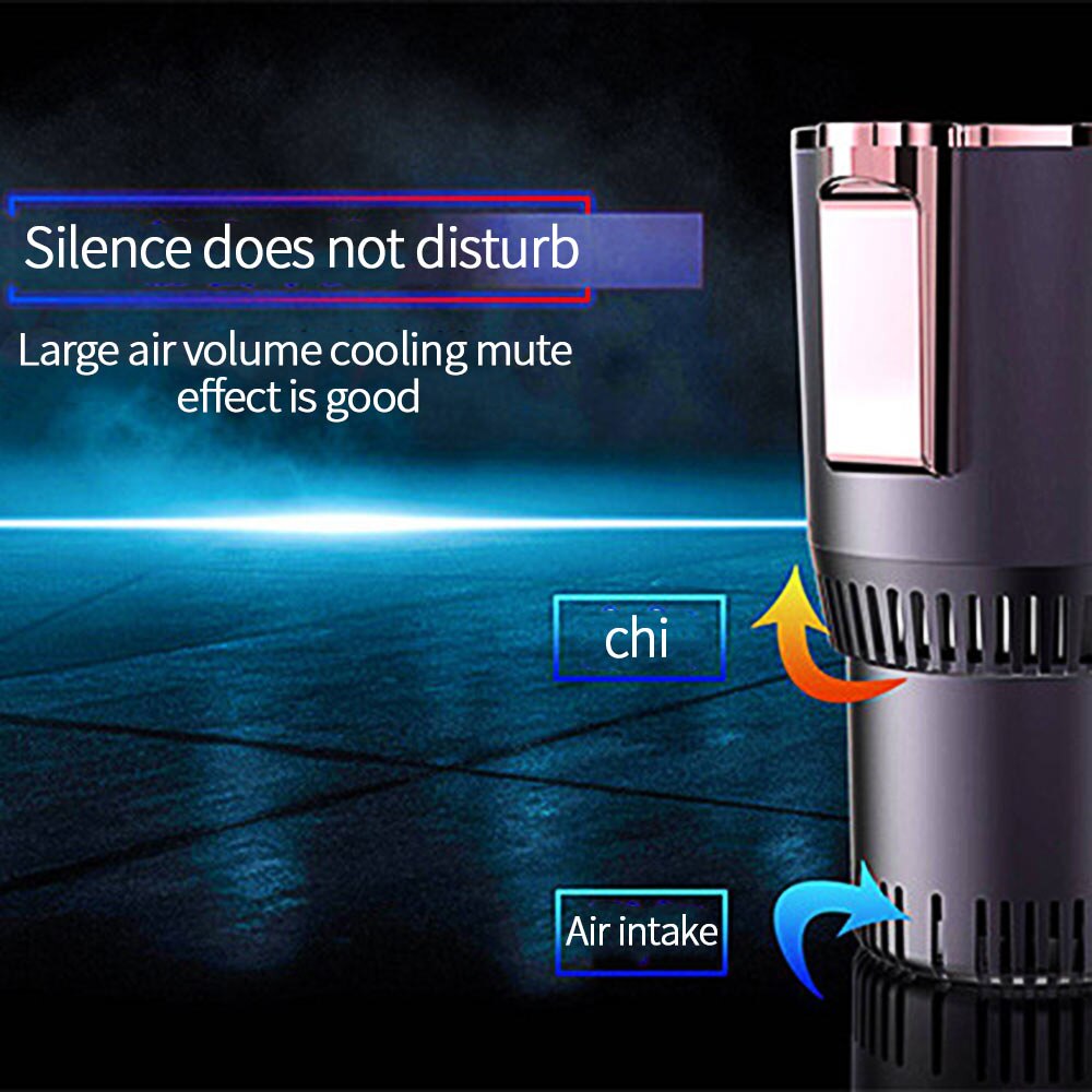 Przenośny podgrzewany kubek termiczny samochód inteligentny samochód ogrzewanie chłodzenie kubek 12V samochód podgrzewany kubek mini lodówka podgrzewany kubek termiczny cichy