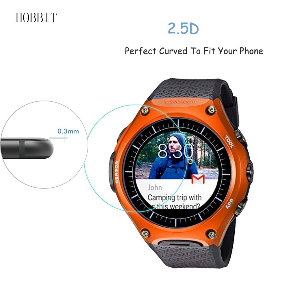 2 pack 0.3mm 2.5d klart härdat glas skärmskydd för casio wsd -f10 /  wsd -f20 /  prw -7000 smartwatch skärmskyddsfilm