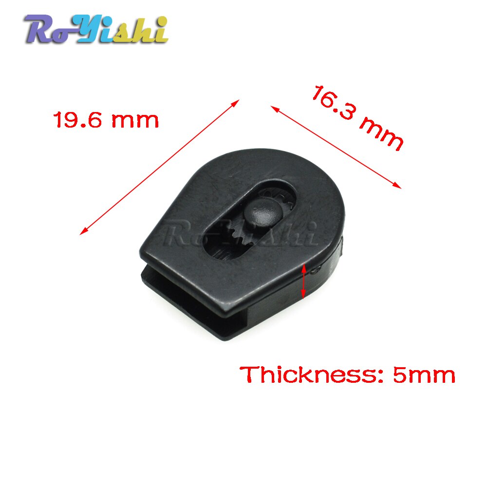 100pcs/pack 1/8"(2.8mm) Cord Lock Ends Stopper Drawstring Sliding Plastic Wheel Pull-Strings Works Well For Shoe Cloth Bag