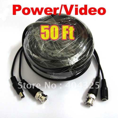 50ft 15M Video Power CCTV Cable With BNC Male For Security Camera a75