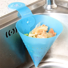 Waste Basket Triangular Funnel Shape Kitchen Strainer Basket Washing Storage Leaking Basket Disassembly Simple Colander Basket