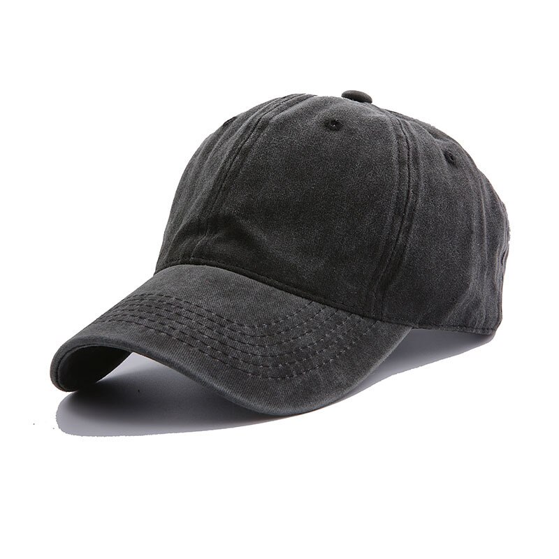 Washed Cotton Pure Color Light Board Women Men Baseball Cap Multi-Color Optional Bone Cap Adjustable Outdoor Hip-Hop Hat: Black