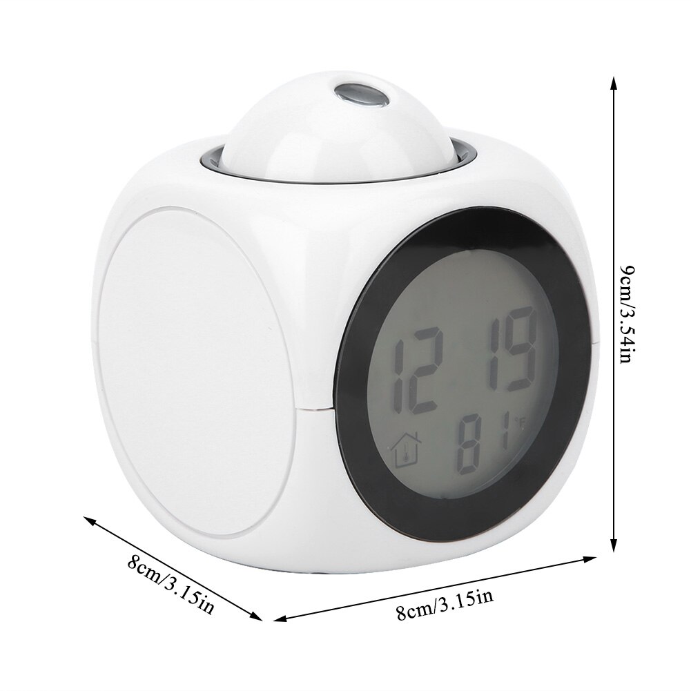 Modern LED Projector Alarm Clock Mini Multifunction Temperature Digital Display Voice Talking Projection Clock Home Decor with