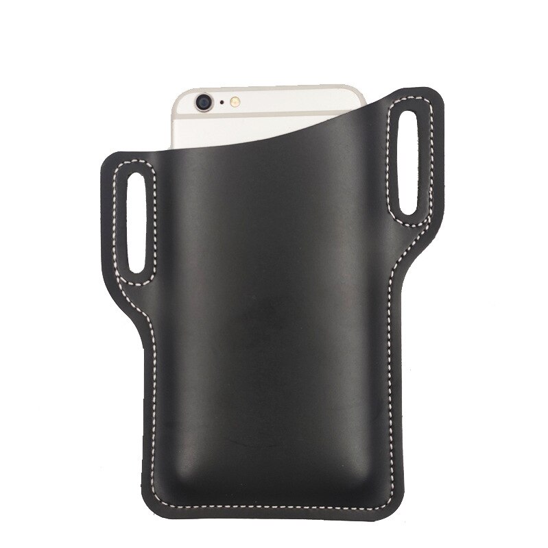 Mannen Mobiel Loop Holster Case Riem Taille Tas Props Pu Lederen Portemonnee Telefoon Portemonnee Nakoming: Black