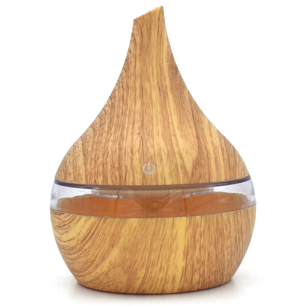 300Ml Luchtbevochtiger Essentiële Olie Diffuser Auto Luchtbevochtiger Voor Thuis Led Light Luchtbevochtiger Aroma Essentiële Olie Diffuser: Light Brown
