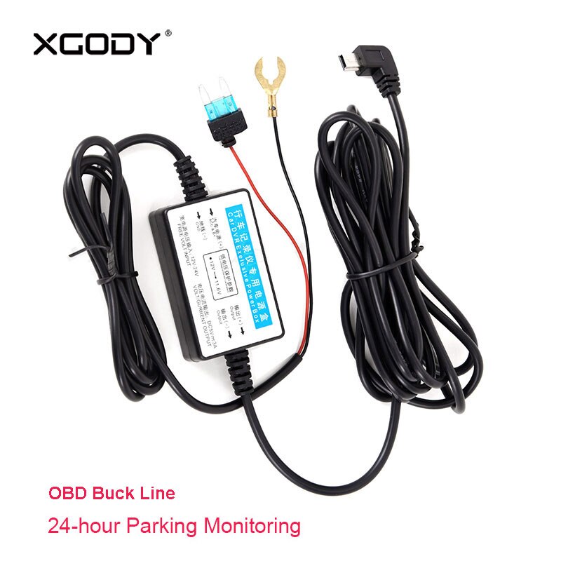 XGODY 3.65M OBD Buck Lijn Auto Camera voor 24 Uur Parkeren Monitoring Dash Cam DVR Camera Kabel Lengte Auto accessoires 12 V-24 V
