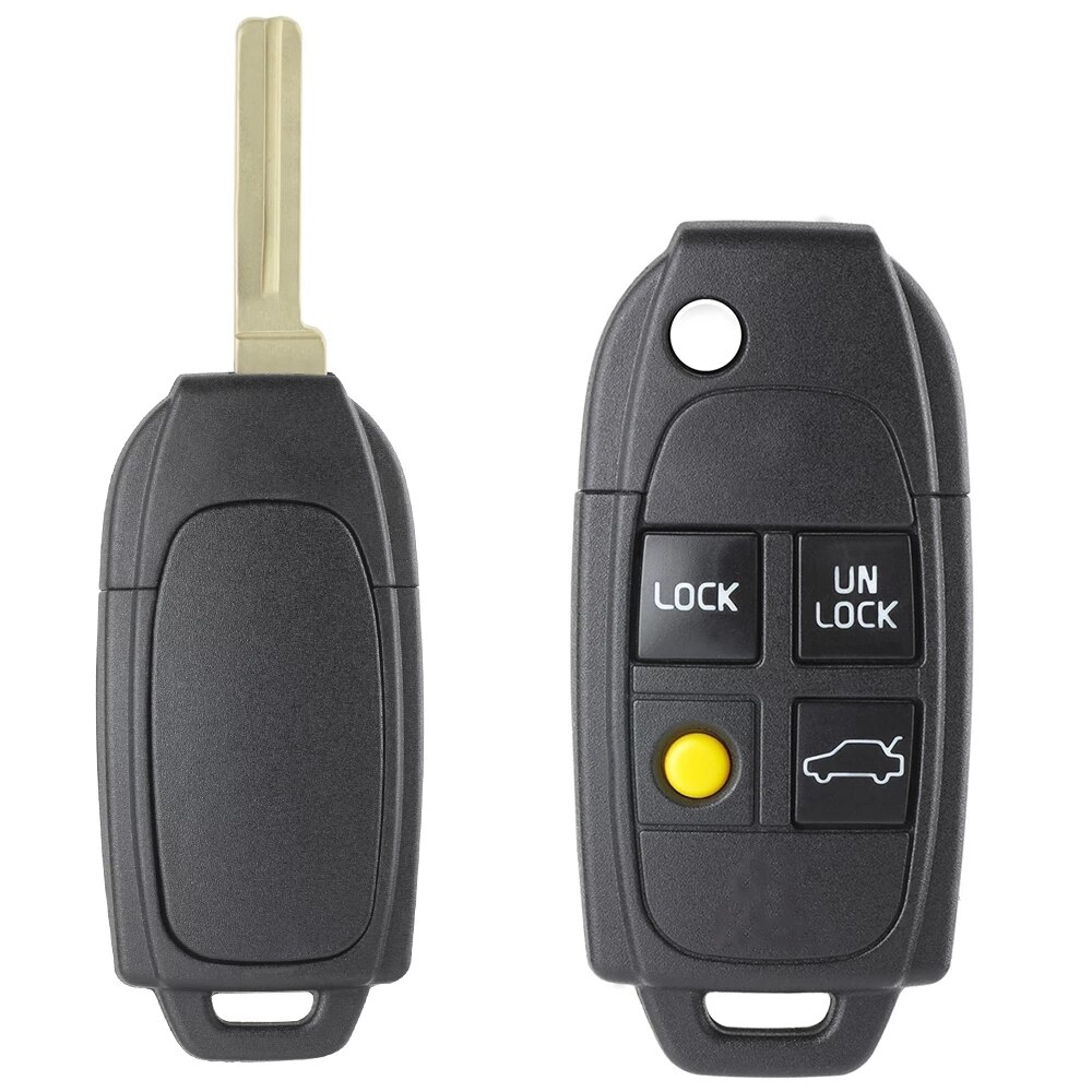 DIYKEY 4 Button Car Remote Shell For Volvo XC70 XC90 V40 V50 V70 V90 C30 C70 S40 S60 S70 S80 Replacement Modified Flip Key Case