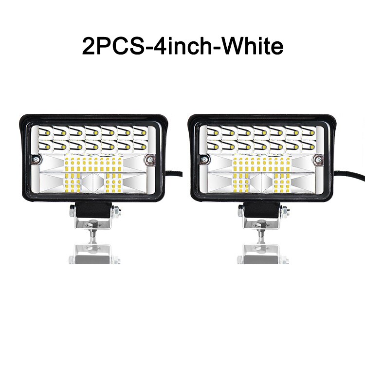 Nlpearl valopalkki/työkevyt kuorma-autot led työvalopalkki tulvapistevalo työvalot autoihin maastotraktori vene 4 x 4 12v 24v: 2 kpl -4 tuuman valkoinen