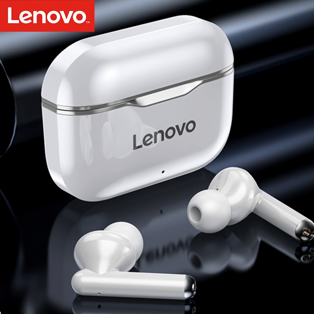 Lenovo LivePods LP1 BT 5.0 casque stéréo écouteurs avec contrôle tactile double hôtes TWS casques avec réduction de bruit pour téléphone: WHITE