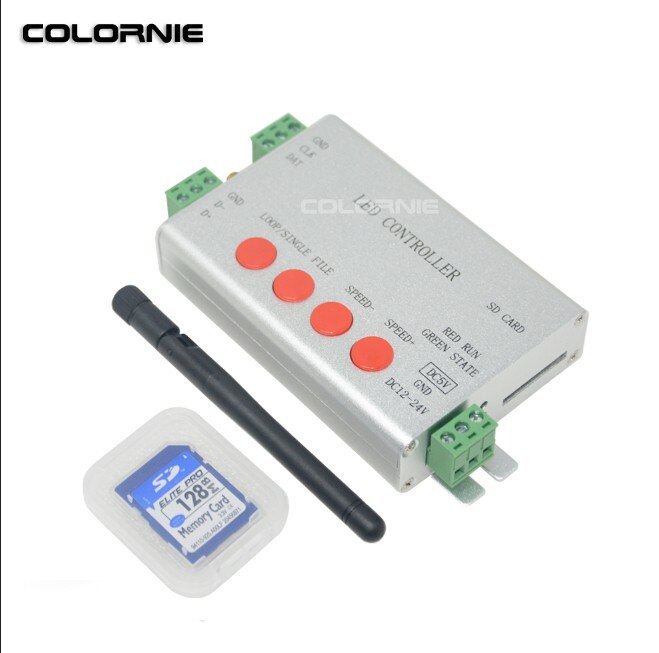 Led wifi controller  h806sb ws2811 led strip rgb controller sd card spi controller 2048 piexls  dc5-24v rgb controller: Default Title