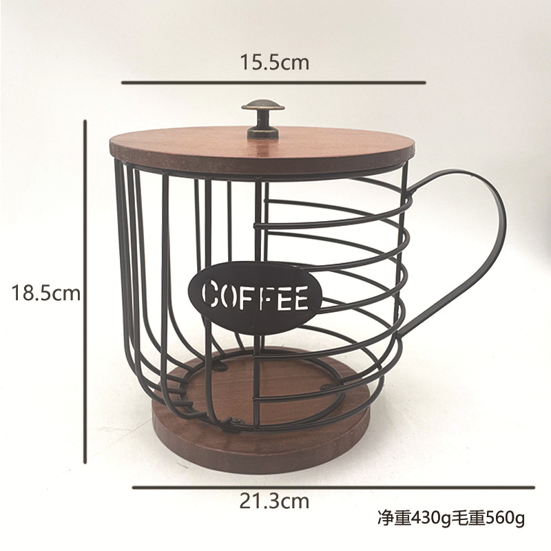 Porte-dosette de café pour tasses K, porte-gobelets K pour comptoir, organisateur de dosettes de café en forme de tasse, panier de rangement de dosettes de café pour café B: jaune clair