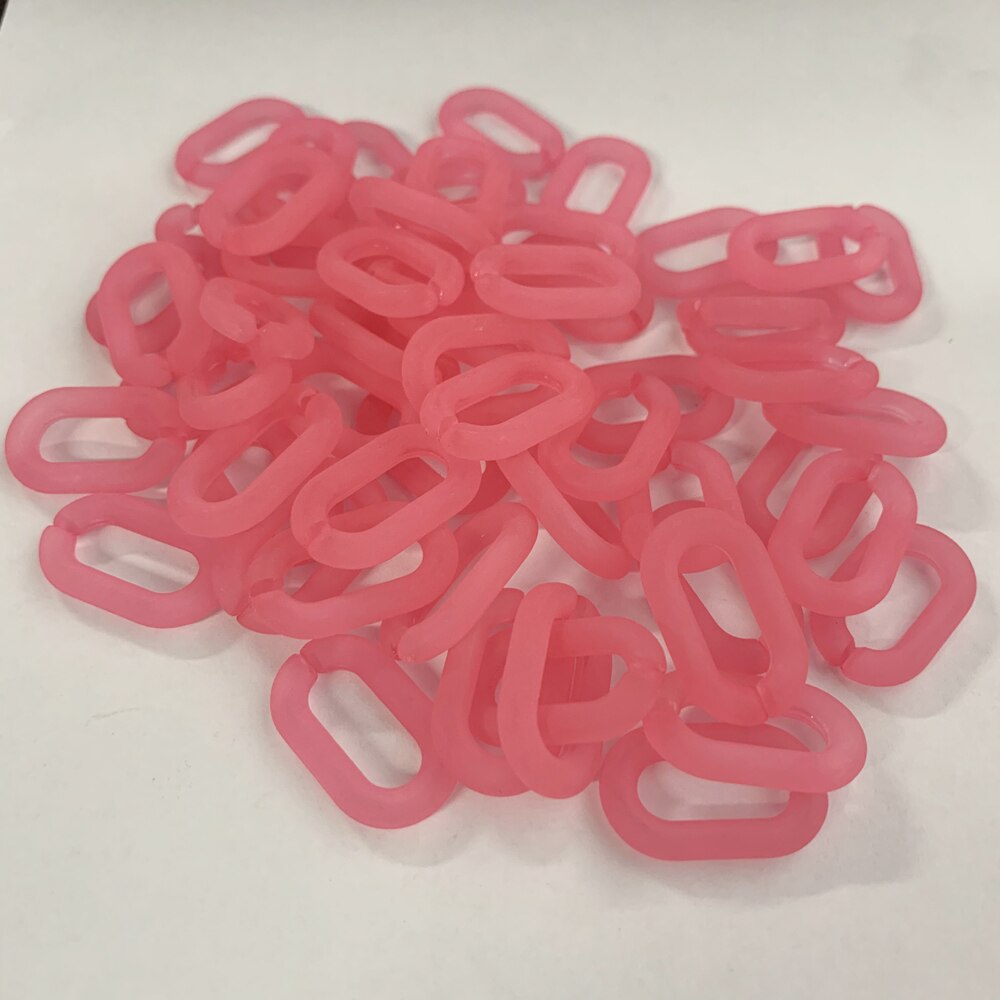 50pcs/bag Frosted DIY Detachable Replacement Shoulder Strap Bag Acrylic Resin Handbag Chain Strap Bands Bag Accessories 27*17mm: frosted hot pink