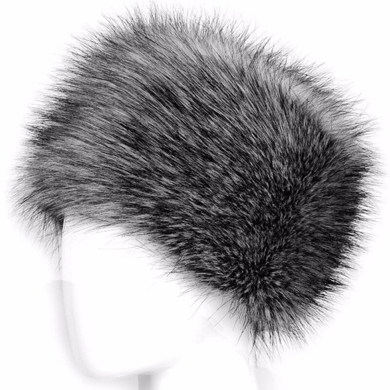 Women Fluff Hats Lady Cap Soft Winter Warm Faux Fur Beanies Ear Protect Cute Casual Hat Headgear Headdress: Dark Grey