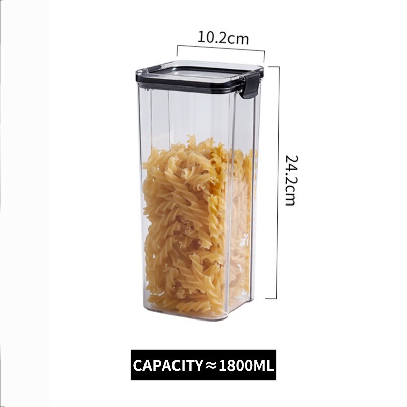 Keuken Organisator En Opslag Container Voedsel Doos Rangement Keuken Pojemniki Kuchenne Boite Alimentaire Behoud Plastic Pot: PET1800ML