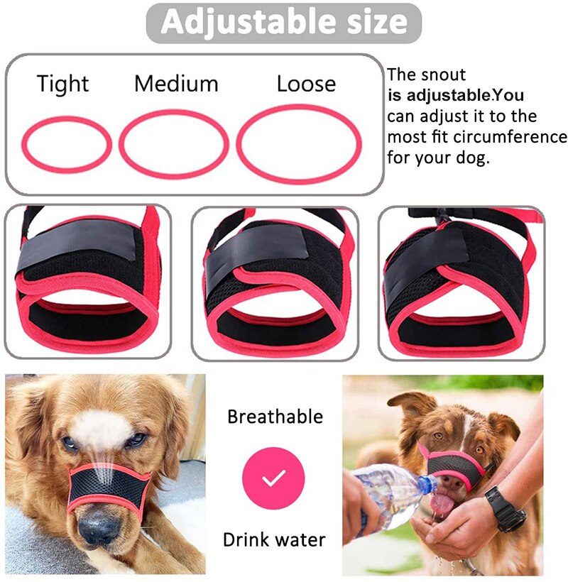 Benepaw Ademend Zachte Mesh Gevoerde Snuit Voor Hond Verstelbare Loop Comfortabele Huisdier Mond Cover Voorkomen Bijten Barking Kauwen