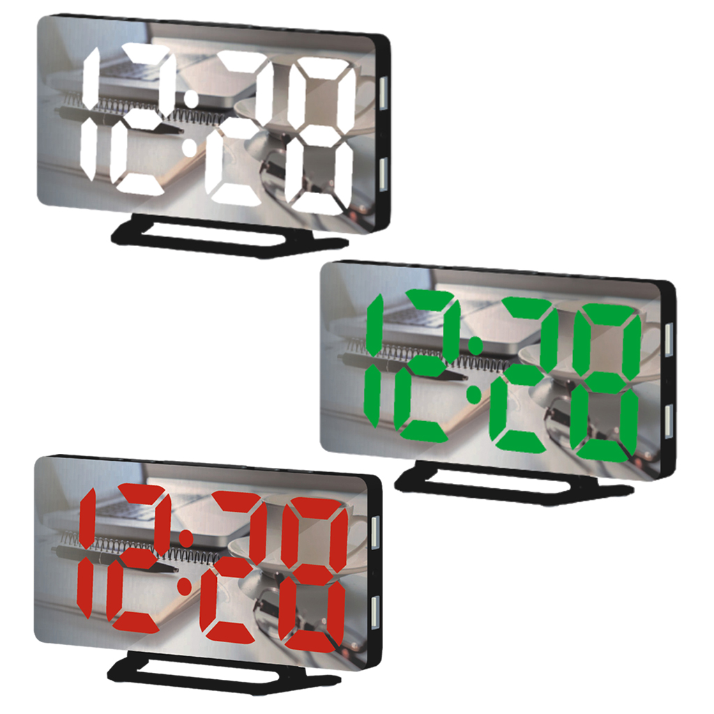LED Digital Wall Clock 2 USB Port Desktop Simple Electronic Clock Student
